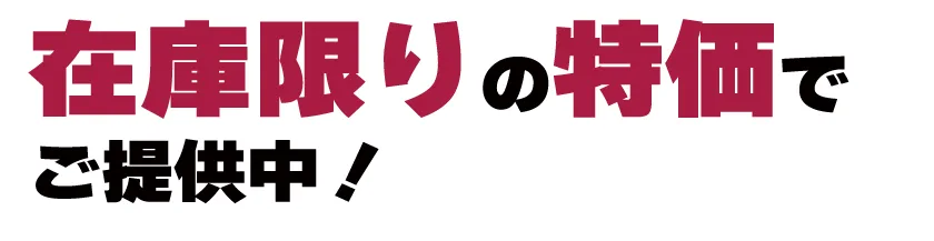 在庫限りの特価でご提供中！
